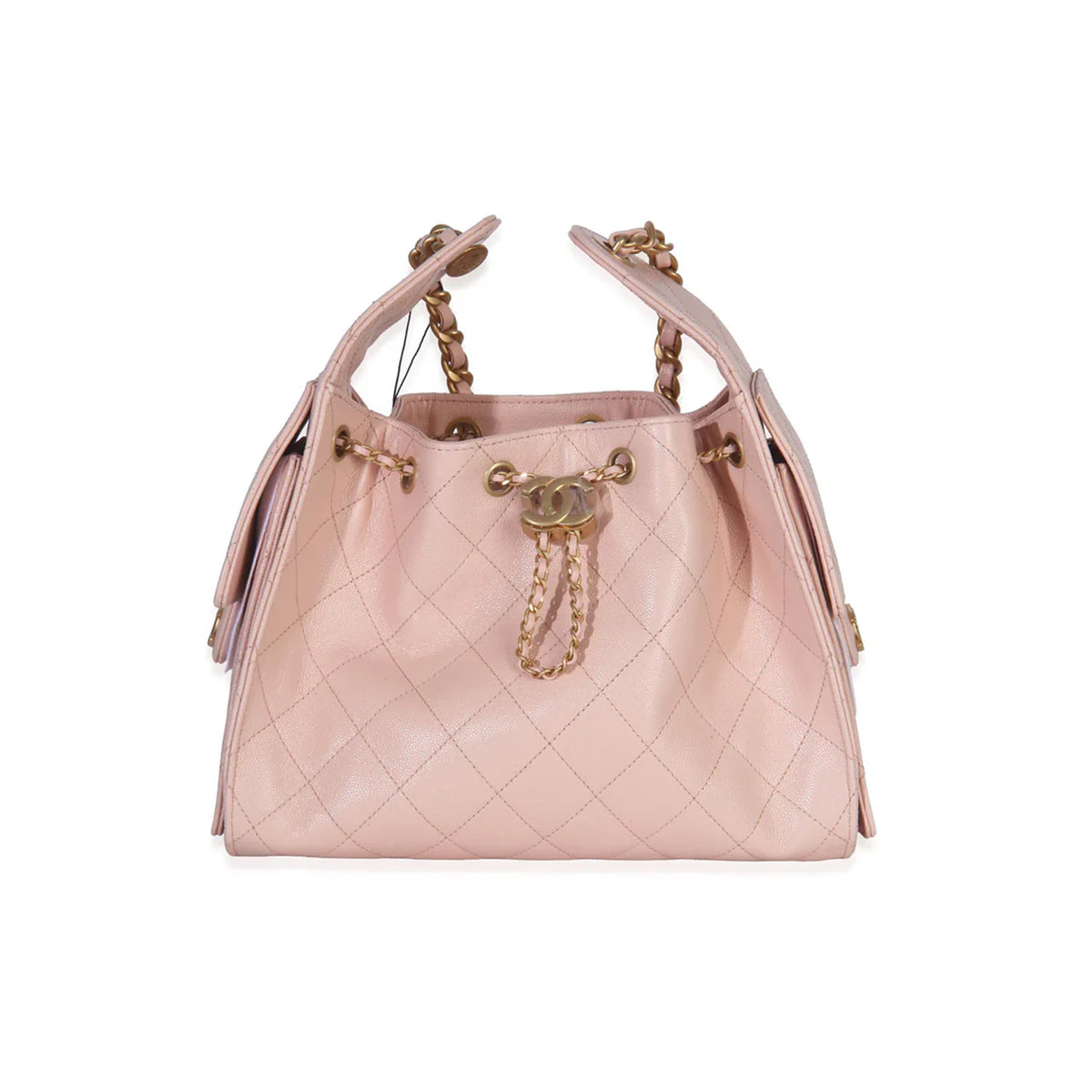 Chanel Pink Quilted Caviar Small Chanel 25 Hobo Handbag