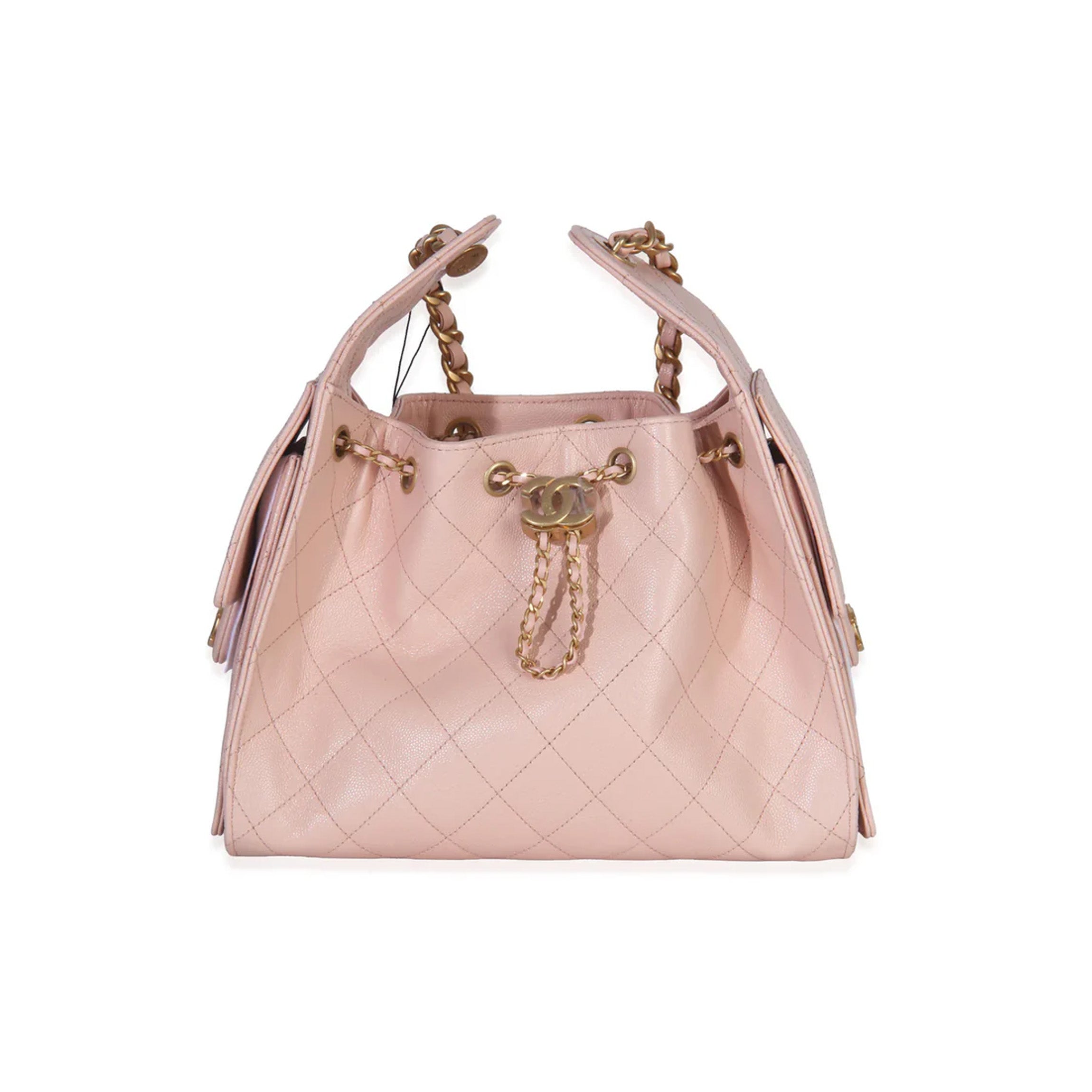 Chanel Pink Quilted Caviar Small Chanel 25 Hobo Handbag