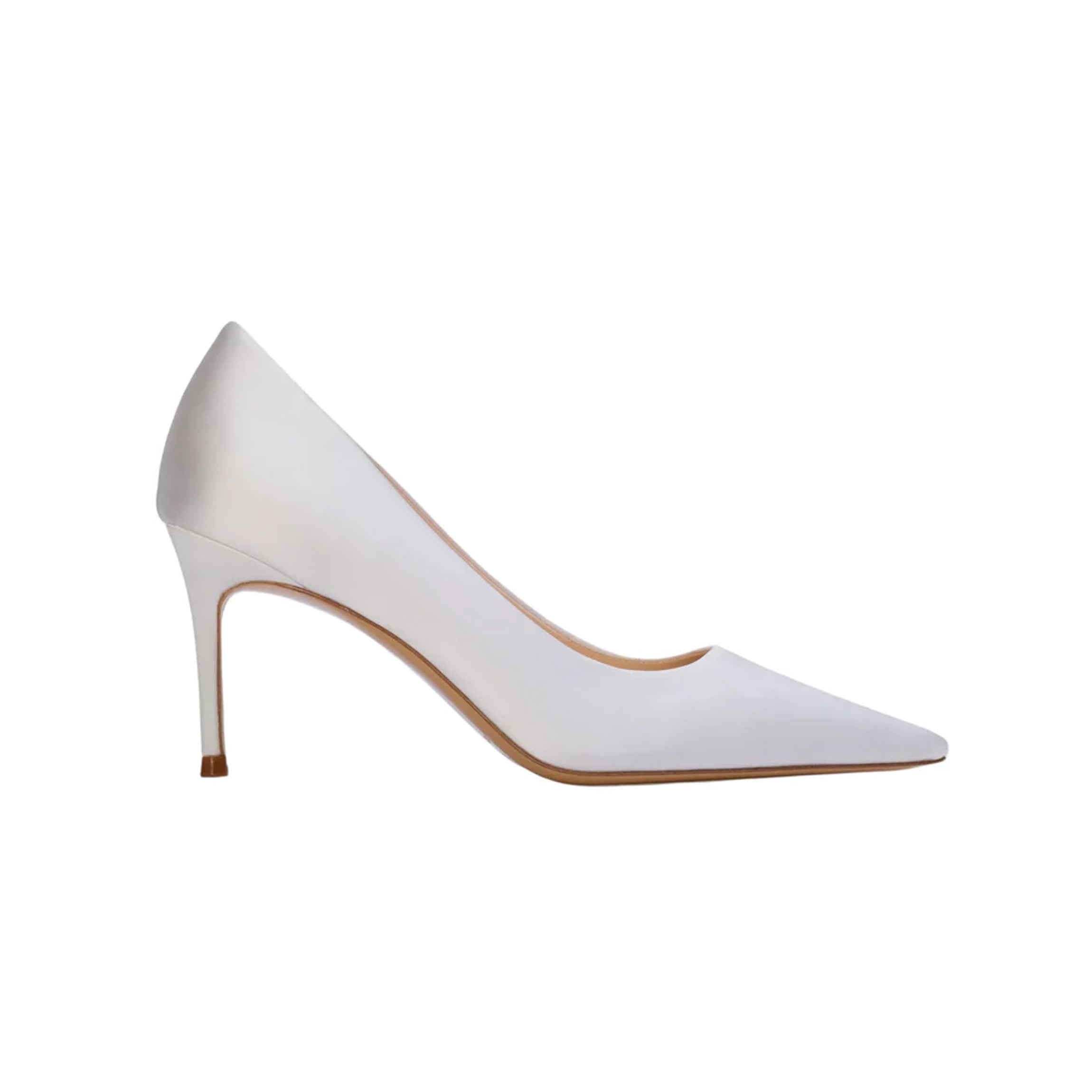 Mia 80 Pump in White Satin