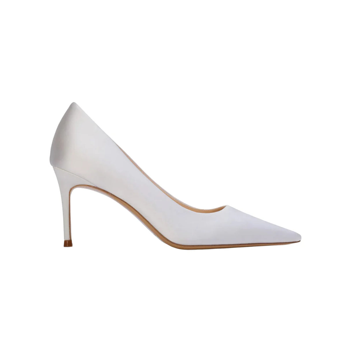 Mia 80 Pump in White Satin