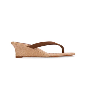 Easy 50 Mule in Raffia/Bourbon Suede
