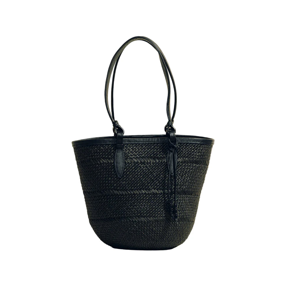 The Small Basket in Black & Natural Fiber