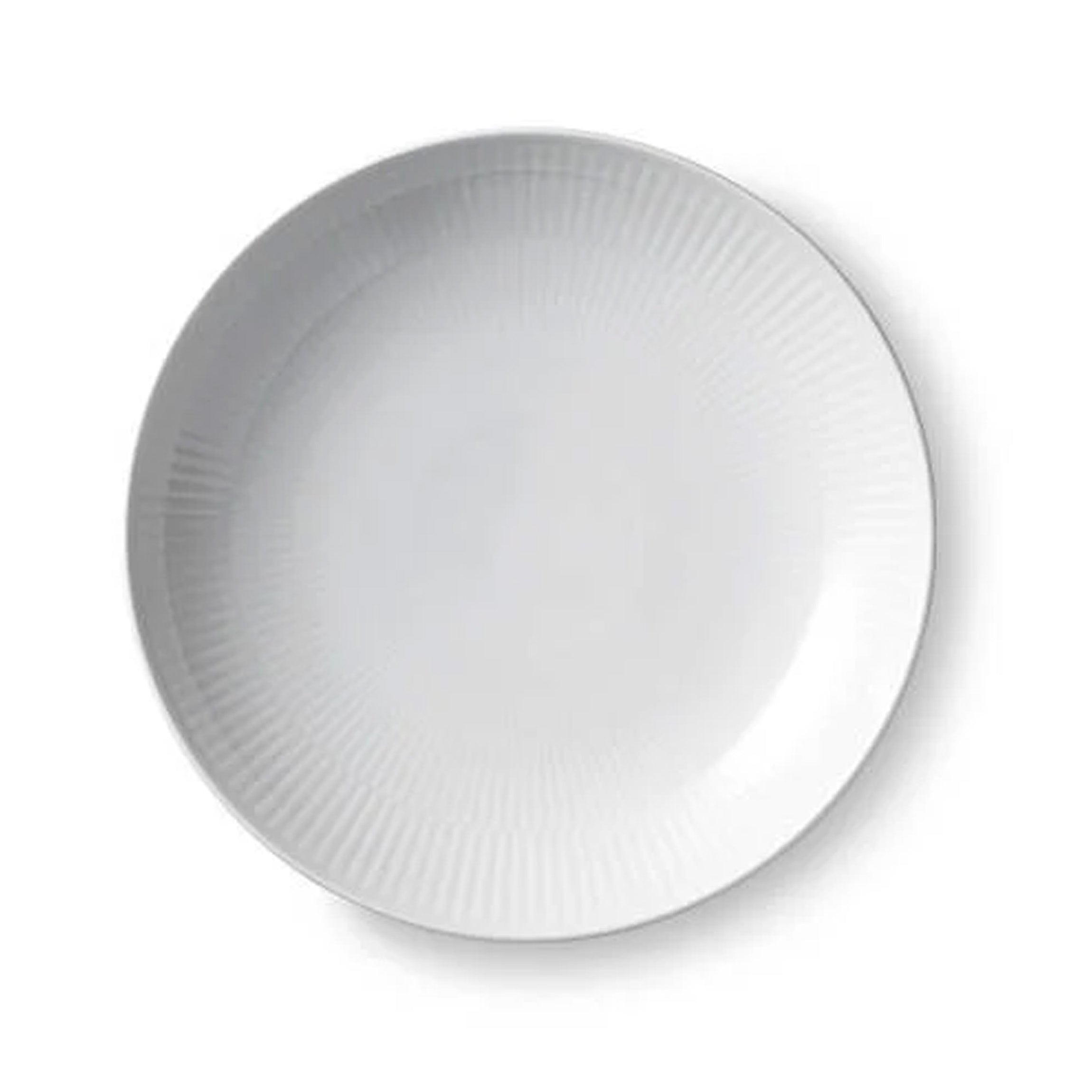 White Fluted Shallow Bowl 7.75"