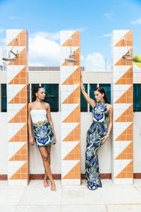 Blaze Skirt in Palm Pavillion Cobalt