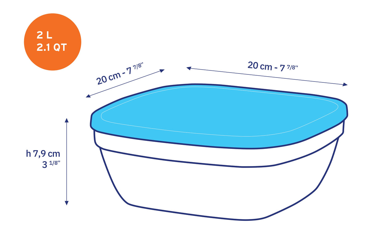 Freshbox Square Bowl with Lid