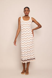 Orel Dress in Ivory Wave Crochet