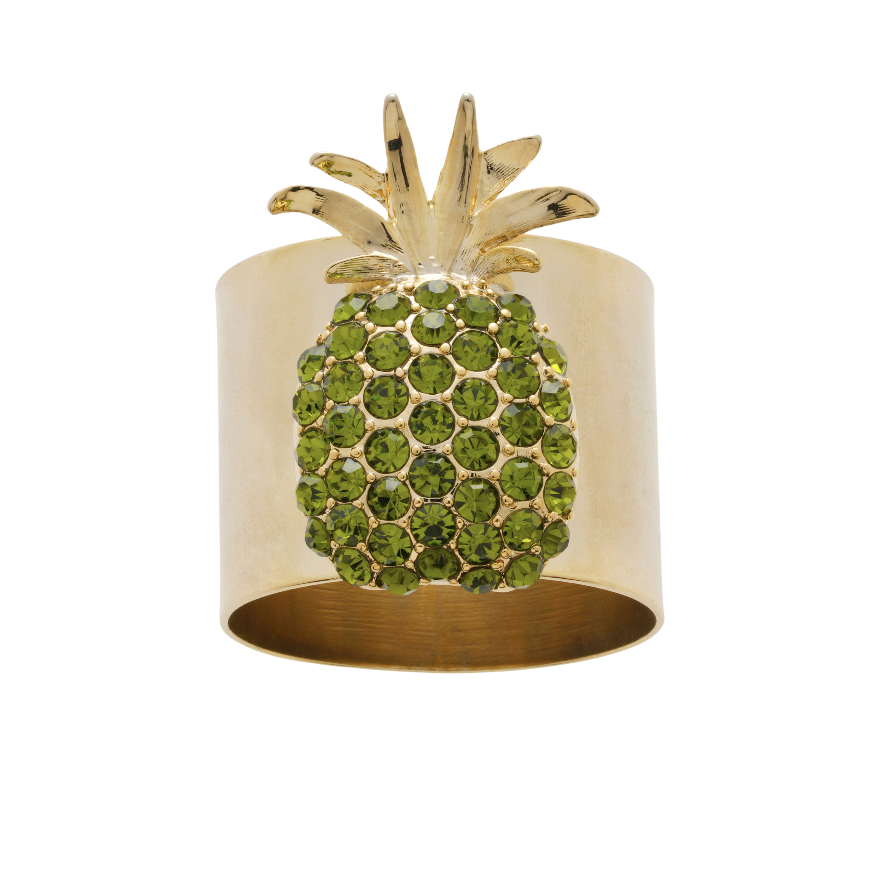 Pineapple Napkin Rings in Olive, Set of Two