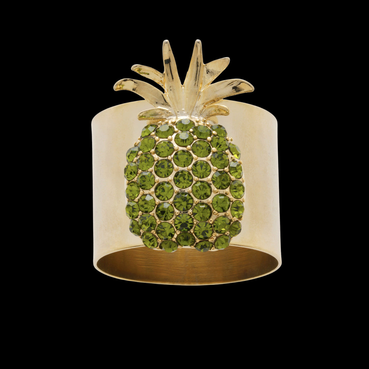 Pineapple Napkin Rings in Olive, Set of Two