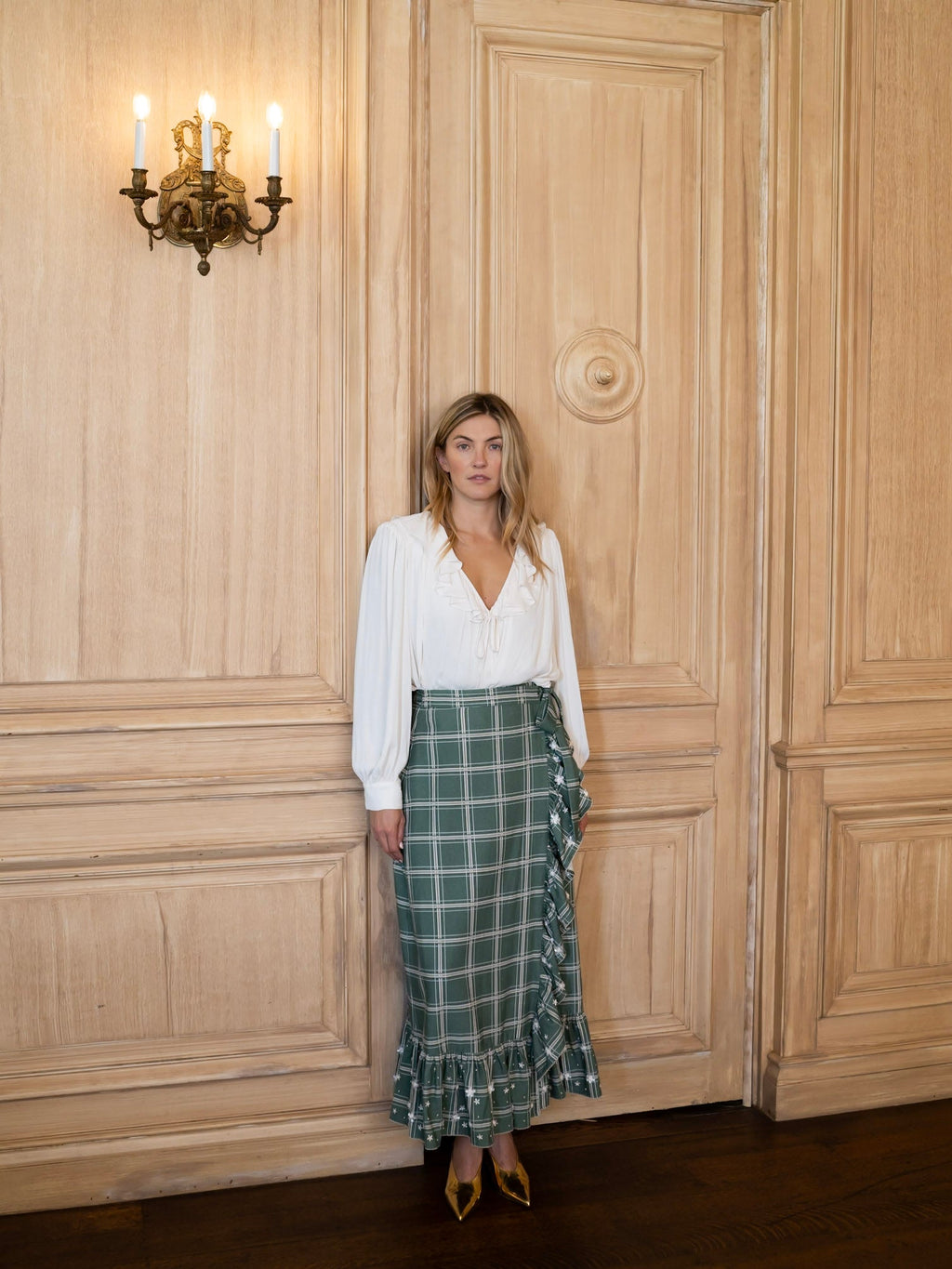 Wrap Skirt in Pin Stripe