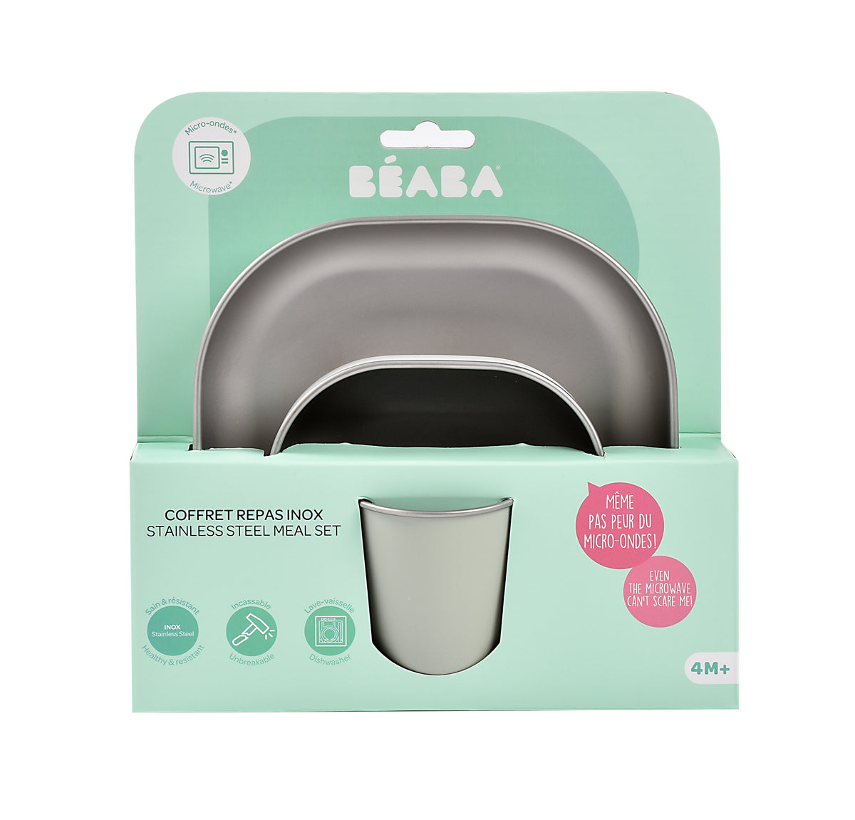 Stainless Steel Meal Set in Sage Green
