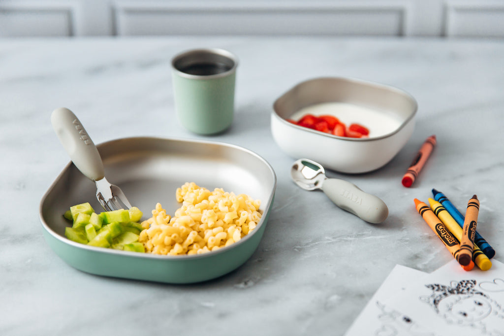 Stainless Steel Meal Set in Sage Green