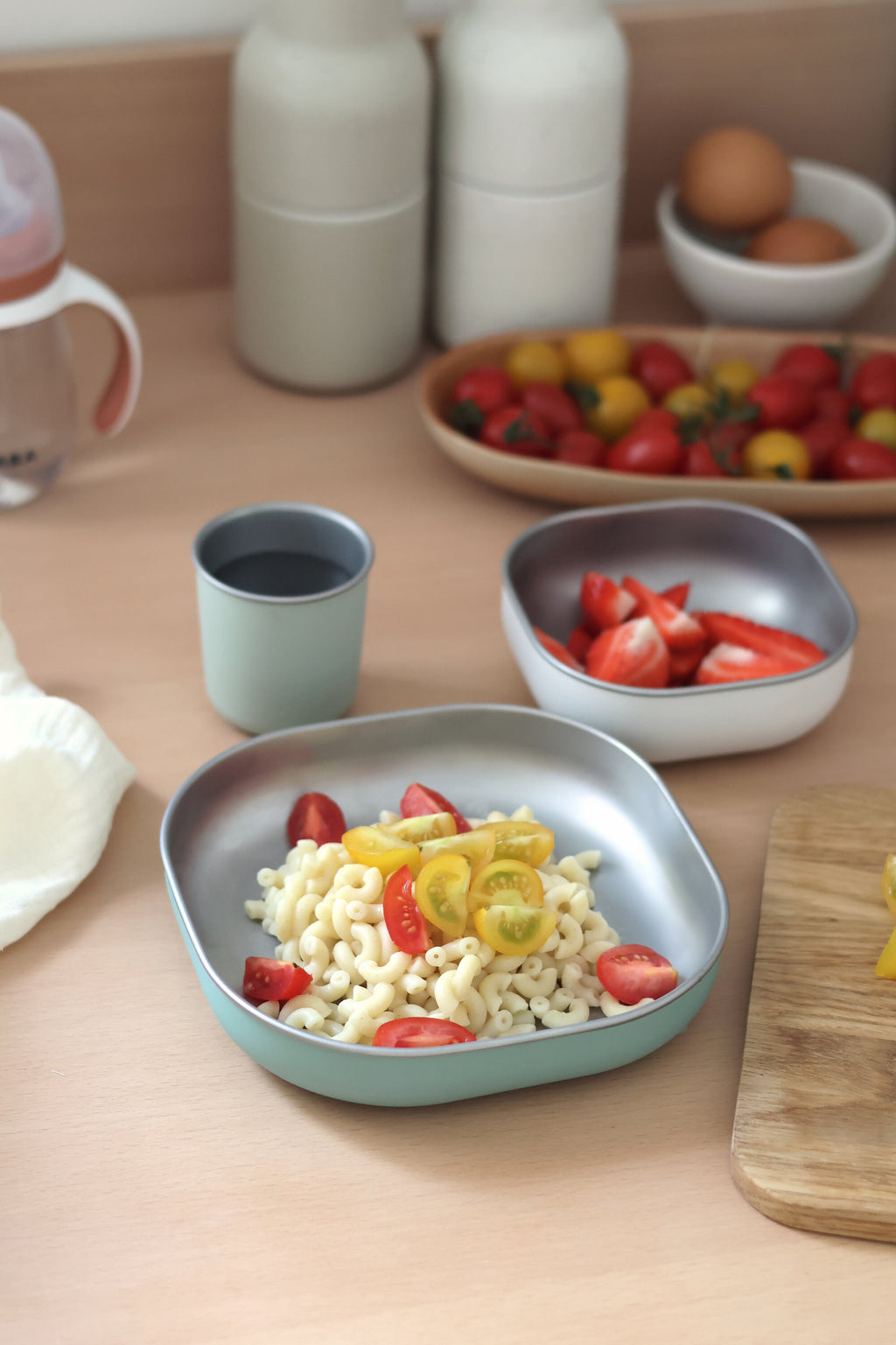 Stainless Steel Meal Set in Sage Green