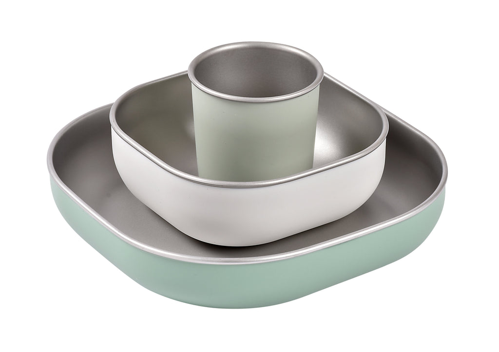 Stainless Steel Meal Set in Sage Green