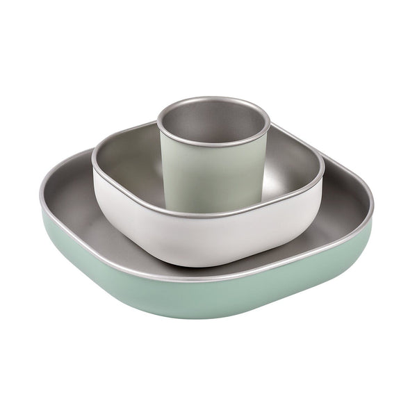 Stainless Steel Meal Set in Sage Green