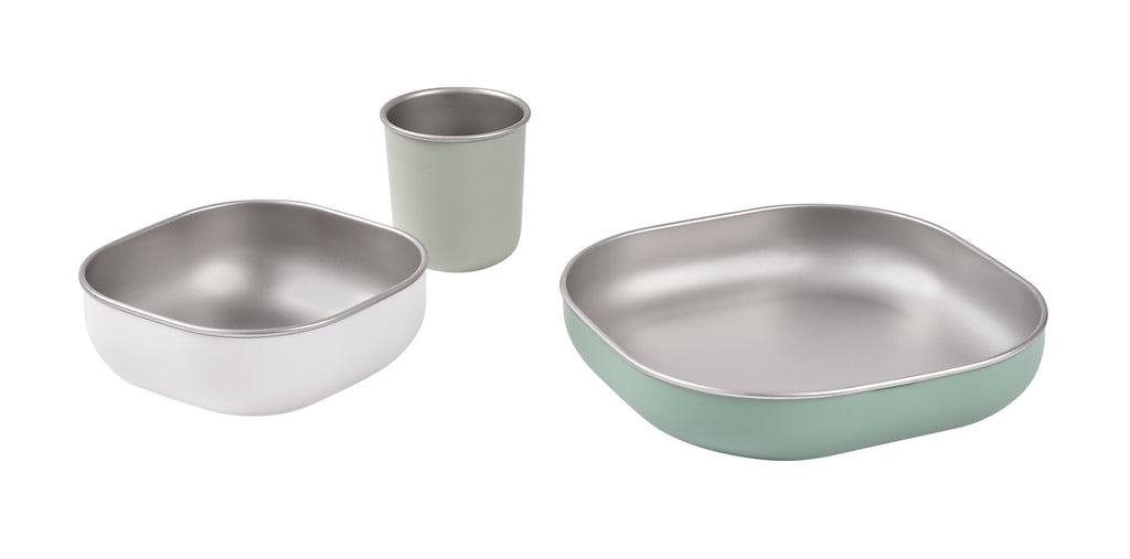 Stainless Steel Meal Set in Sage Green