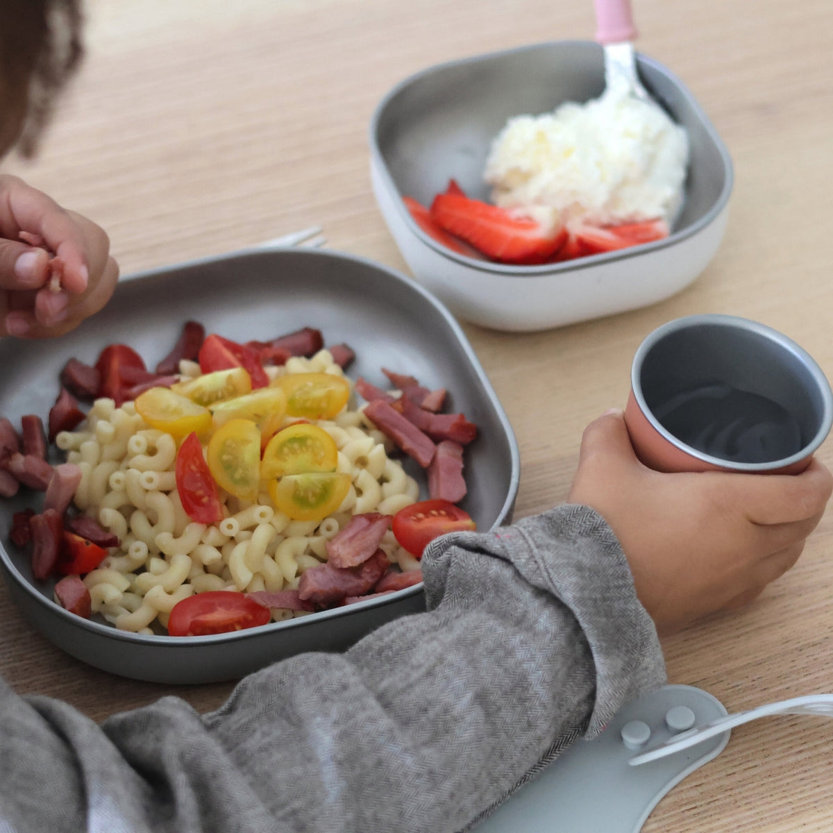Stainless Steel Meal Set in Terracotta