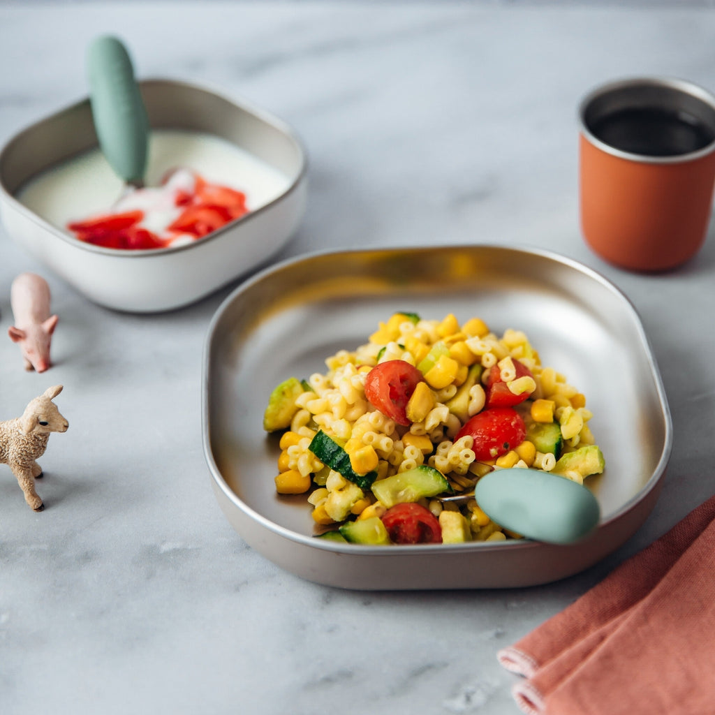 Stainless Steel Meal Set in Terracotta