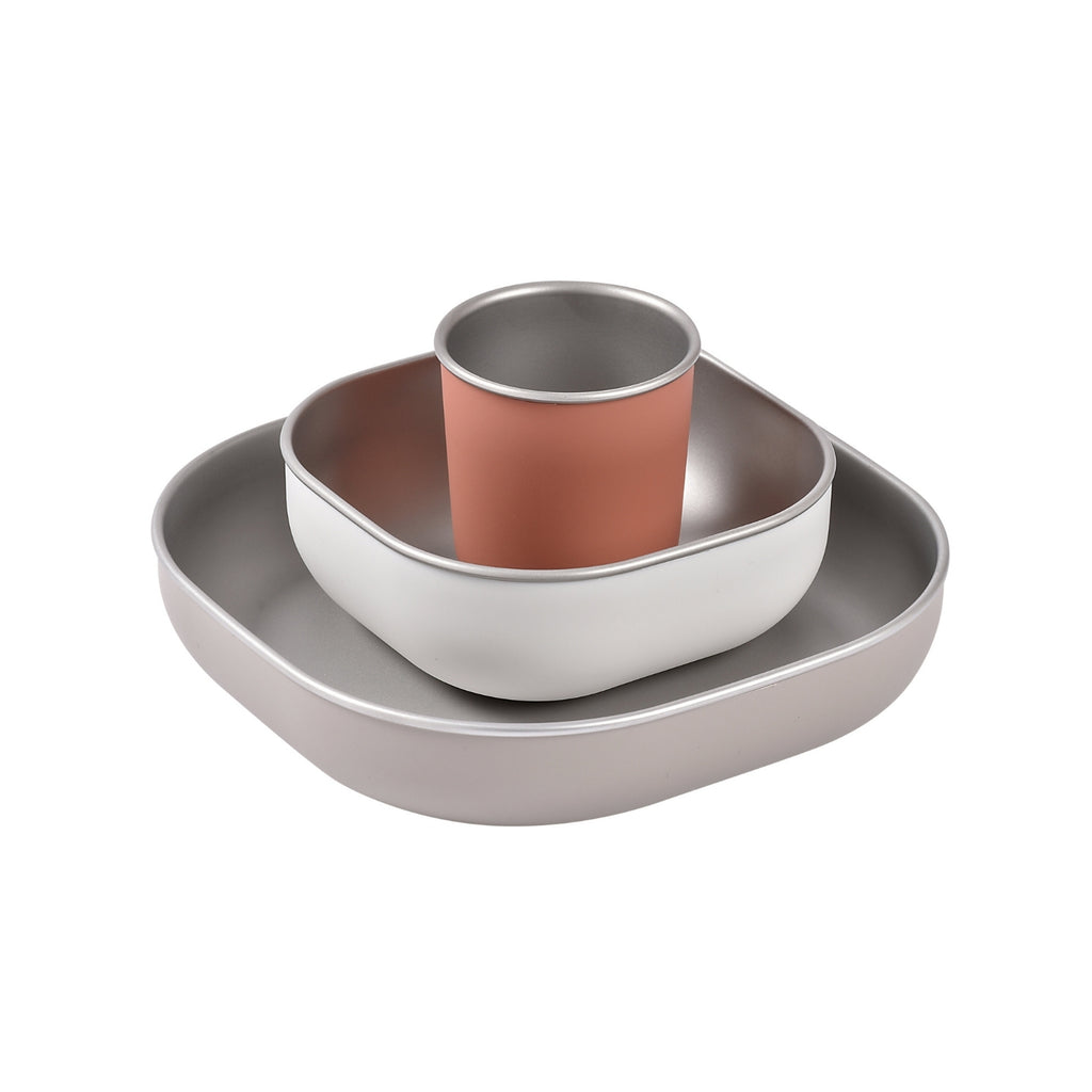 Stainless Steel Meal Set in Terracotta