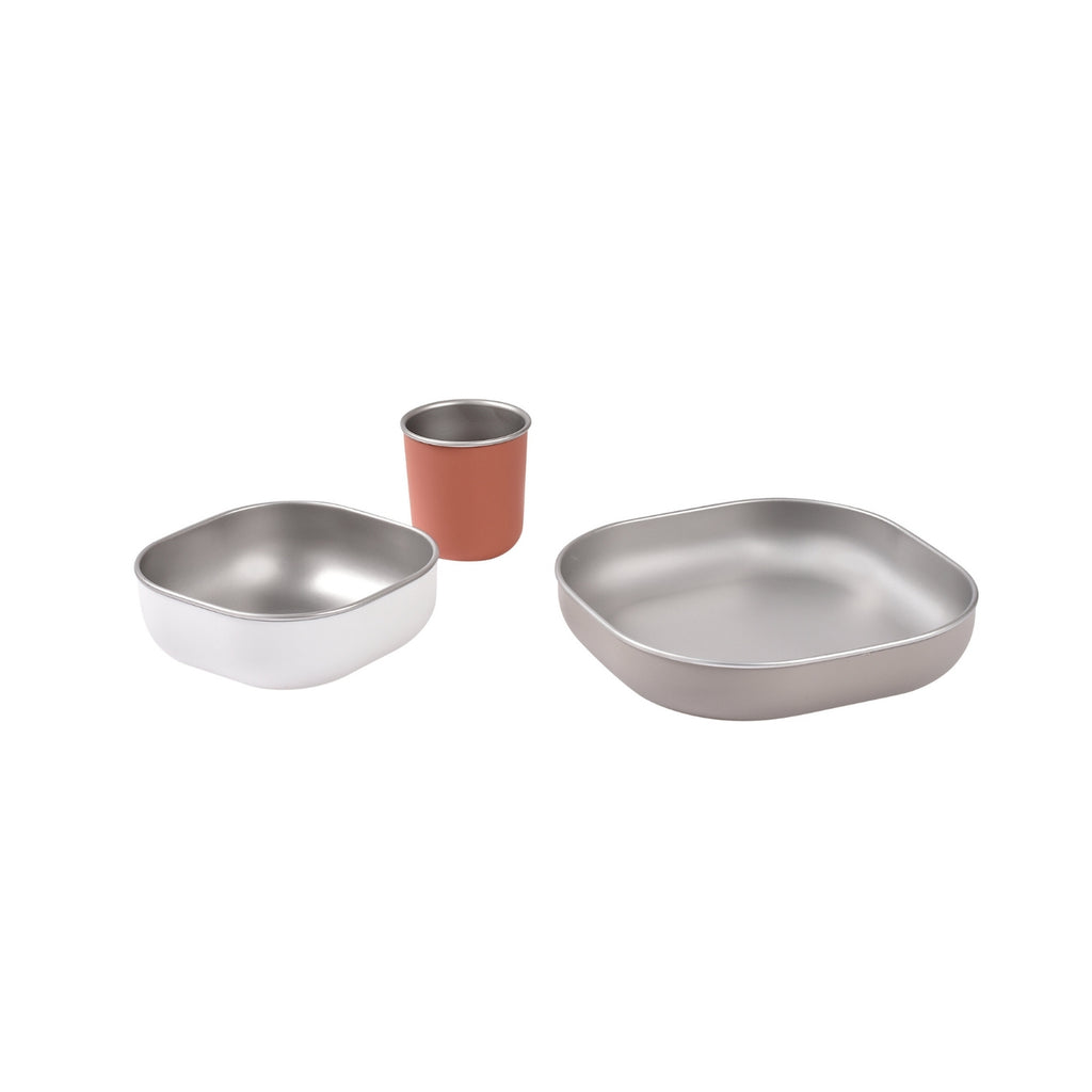 Stainless Steel Meal Set in Terracotta