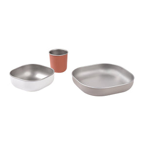 Stainless Steel Meal Set in Terracotta