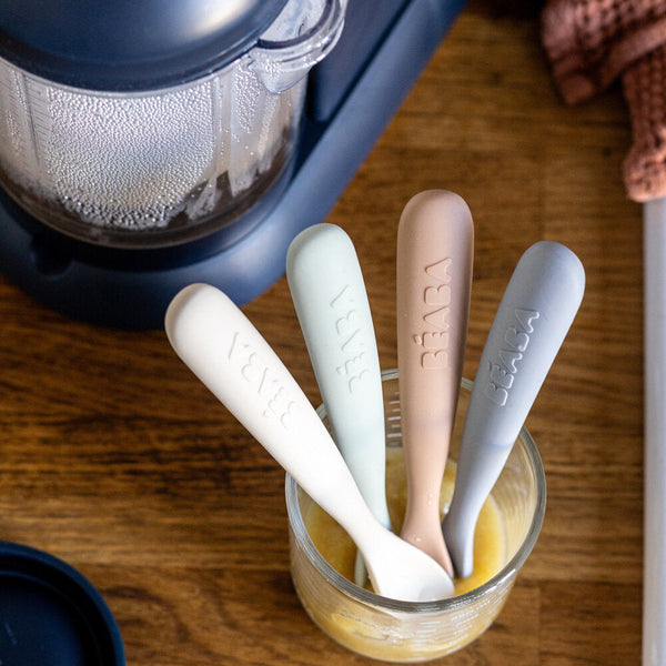 First Stage Single Tone Silicone Spoon in Natural, Set of 4