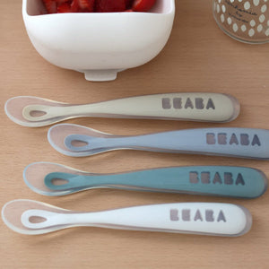 First Stage Silicone Spoon in Pebble, Set of 4