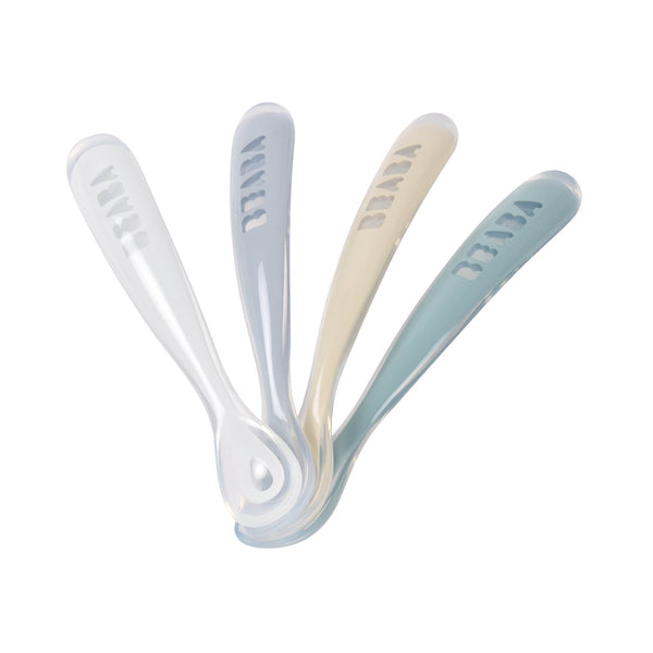 First Stage Silicone Spoon in Pebble, Set of 4