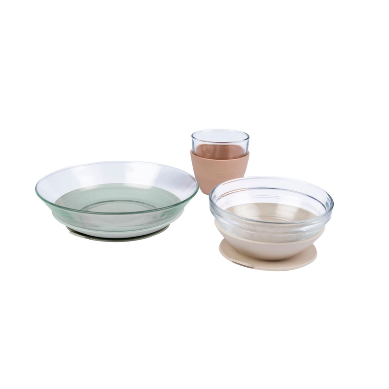 Glass Meal Set in Natural