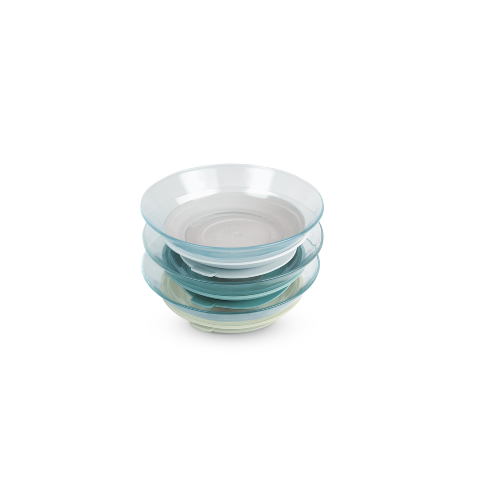 Glass Plates in Misty Green, Set of 3