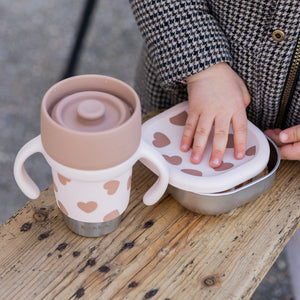 Microwave-Safe Stainless Steel Baby Bowl Set with Lids in Big Love