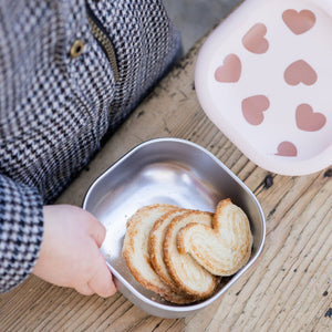 Microwave-Safe Stainless Steel Baby Bowl Set with Lids in Big Love
