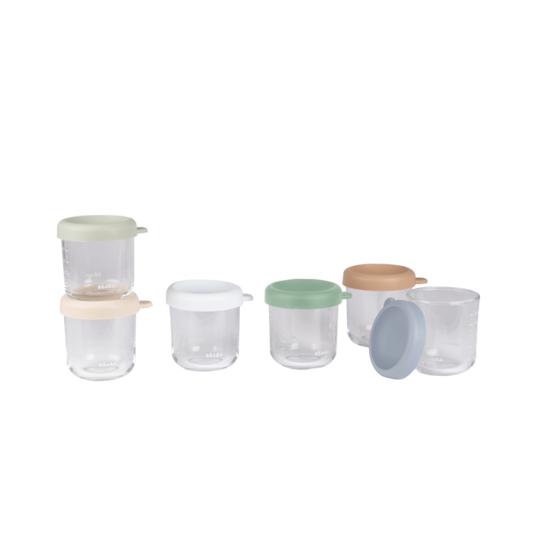 Glass Jars in Natural, Set of 6