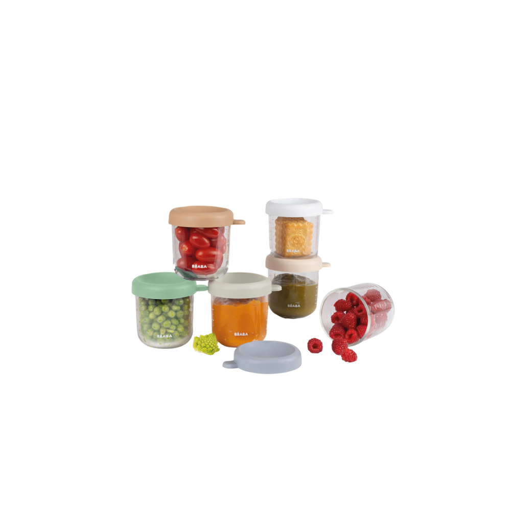 Glass Jars in Natural, Set of 6