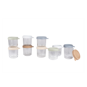 Glass Jars in Natural, Set of 10