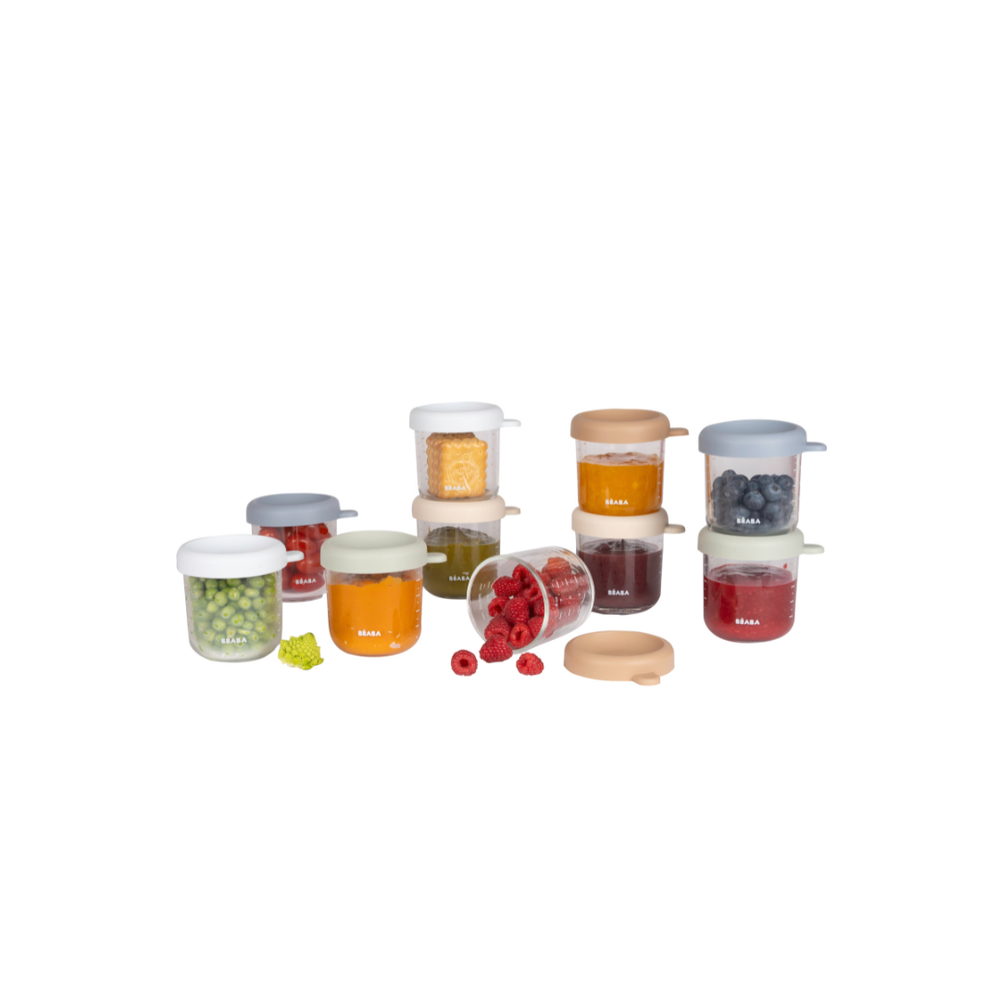 Glass Jars in Natural, Set of 10