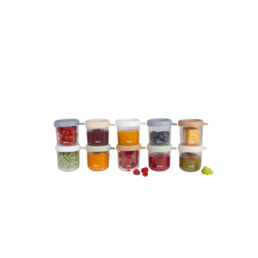 Glass Jars in Natural, Set of 10