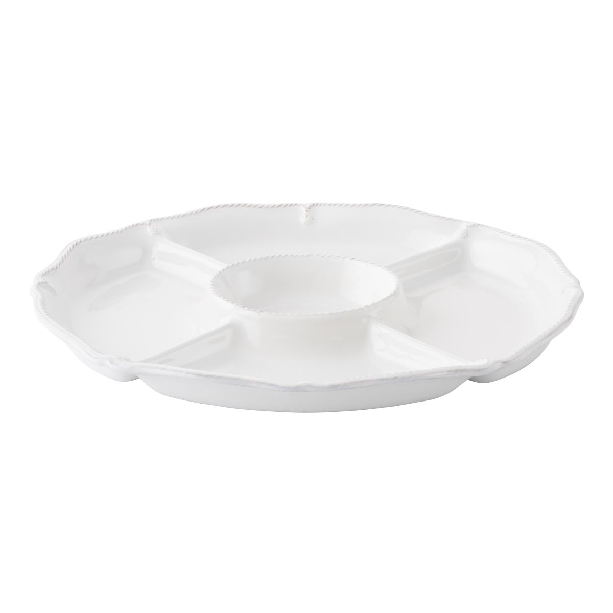 15" Crudite Platter - Whitewash