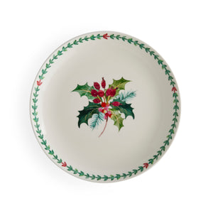 Botanic Garden Christmas Holly 10.75" Dinner Plates in Holly, Set of 4