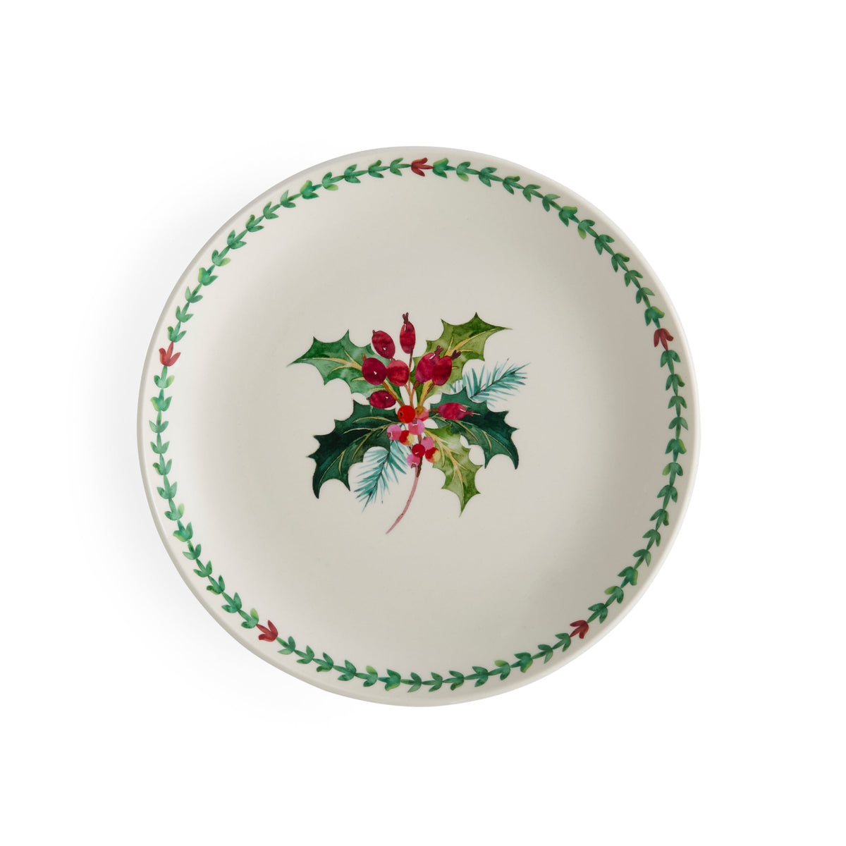 Botanic Garden Christmas Holly 8.8" Salad Plates in Holly, Set of 4