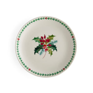 Botanic Garden Christmas Holly 8.8" Salad Plates in Holly, Set of 4