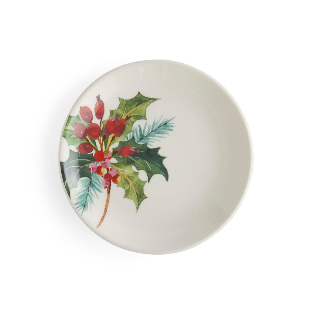 Botanic Garden Christmas Holly 6" Side Plates in Holly, Set of 4