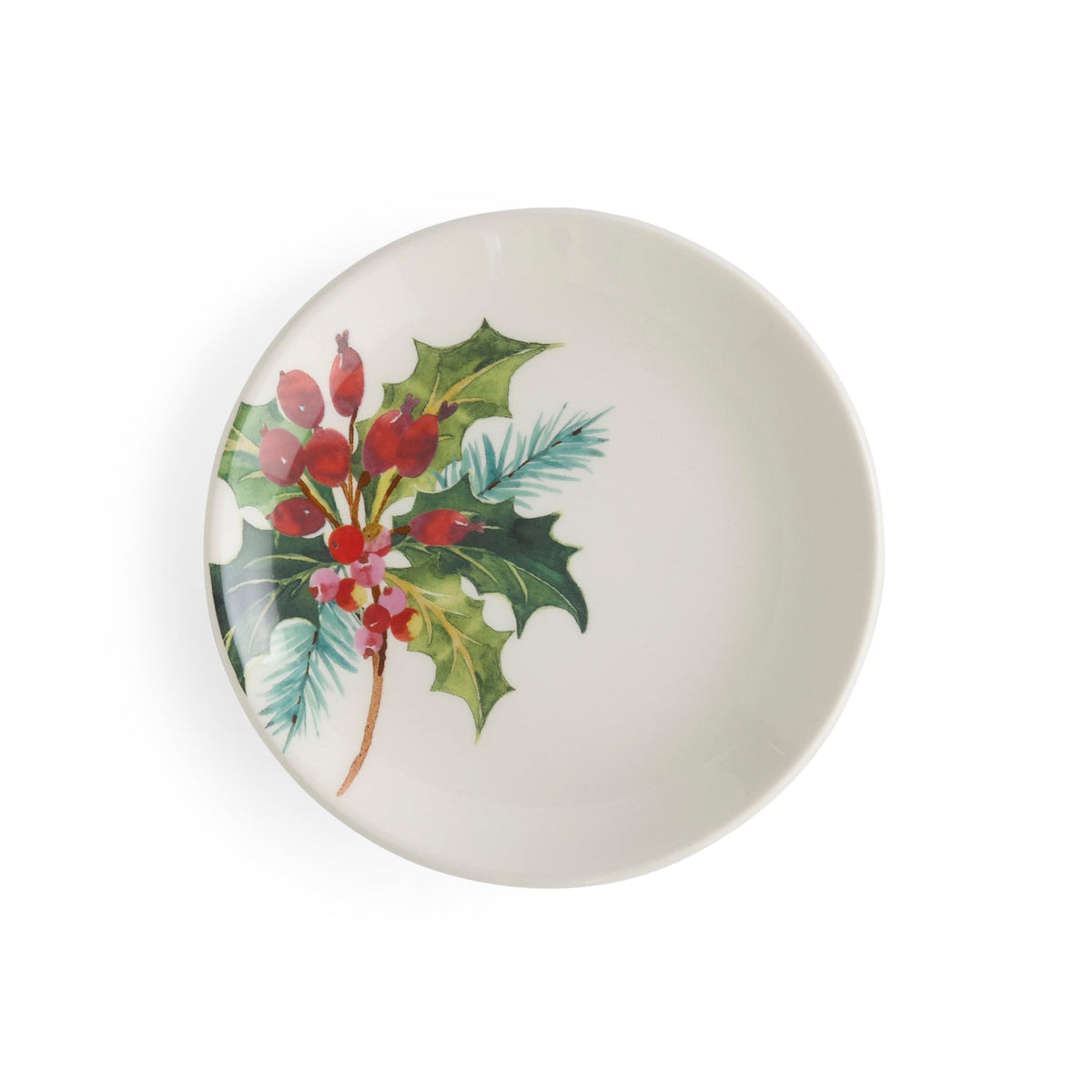 Botanic Garden Christmas Holly 6" Side Plates in Holly, Set of 4