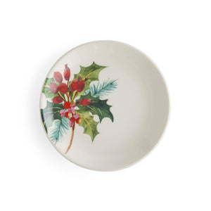 Botanic Garden Christmas Holly 6" Side Plates in Holly, Set of 4
