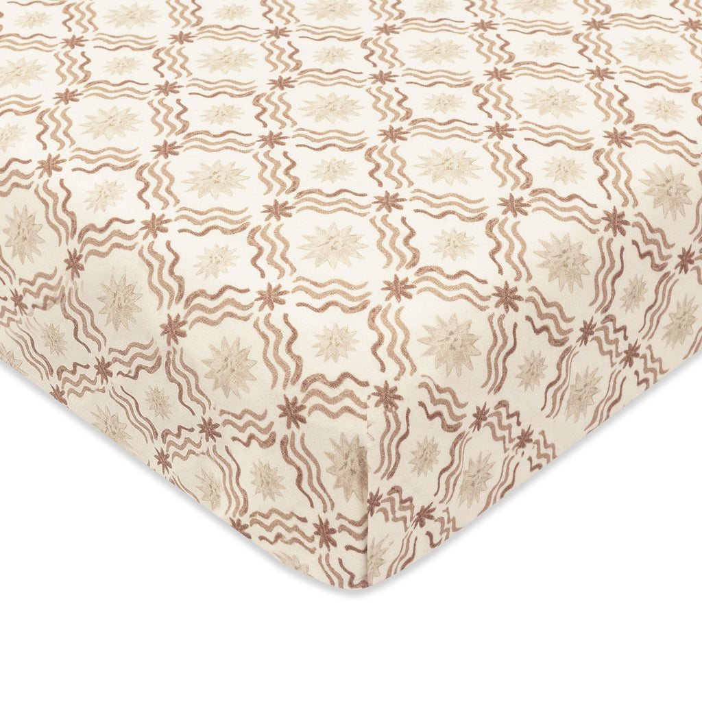 Mini Crib Sheet in GOTS Certified Organic Brushed Cotton by Nate Berkus in Autumn Star