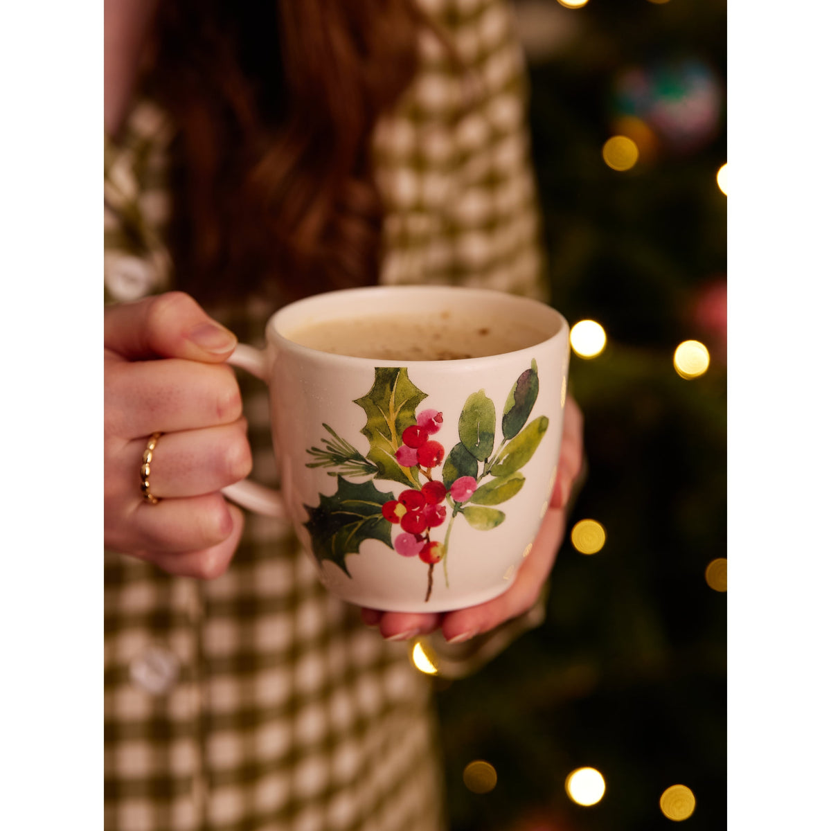 Botanic Garden Christmas Holly Latte Mug