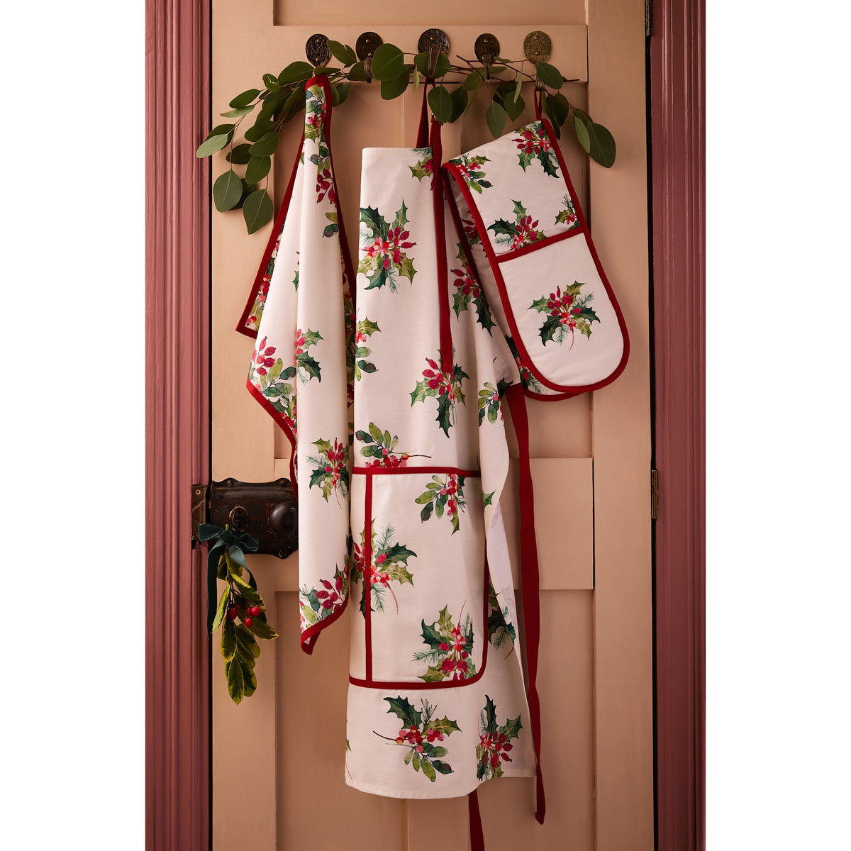 Botanic Garden Christmas Holly Apron