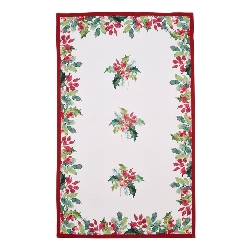 Botanic Garden Christmas Holly Tea Towel