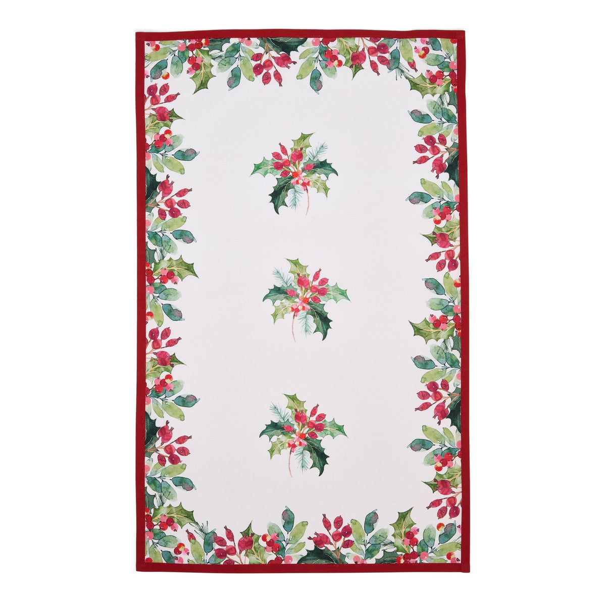 Botanic Garden Christmas Holly Tea Towel