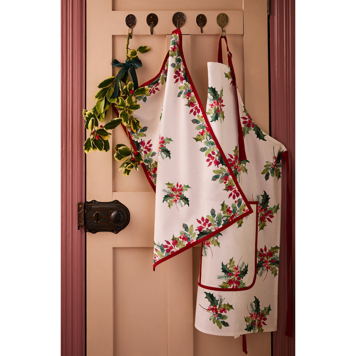 Botanic Garden Christmas Holly Tea Towel