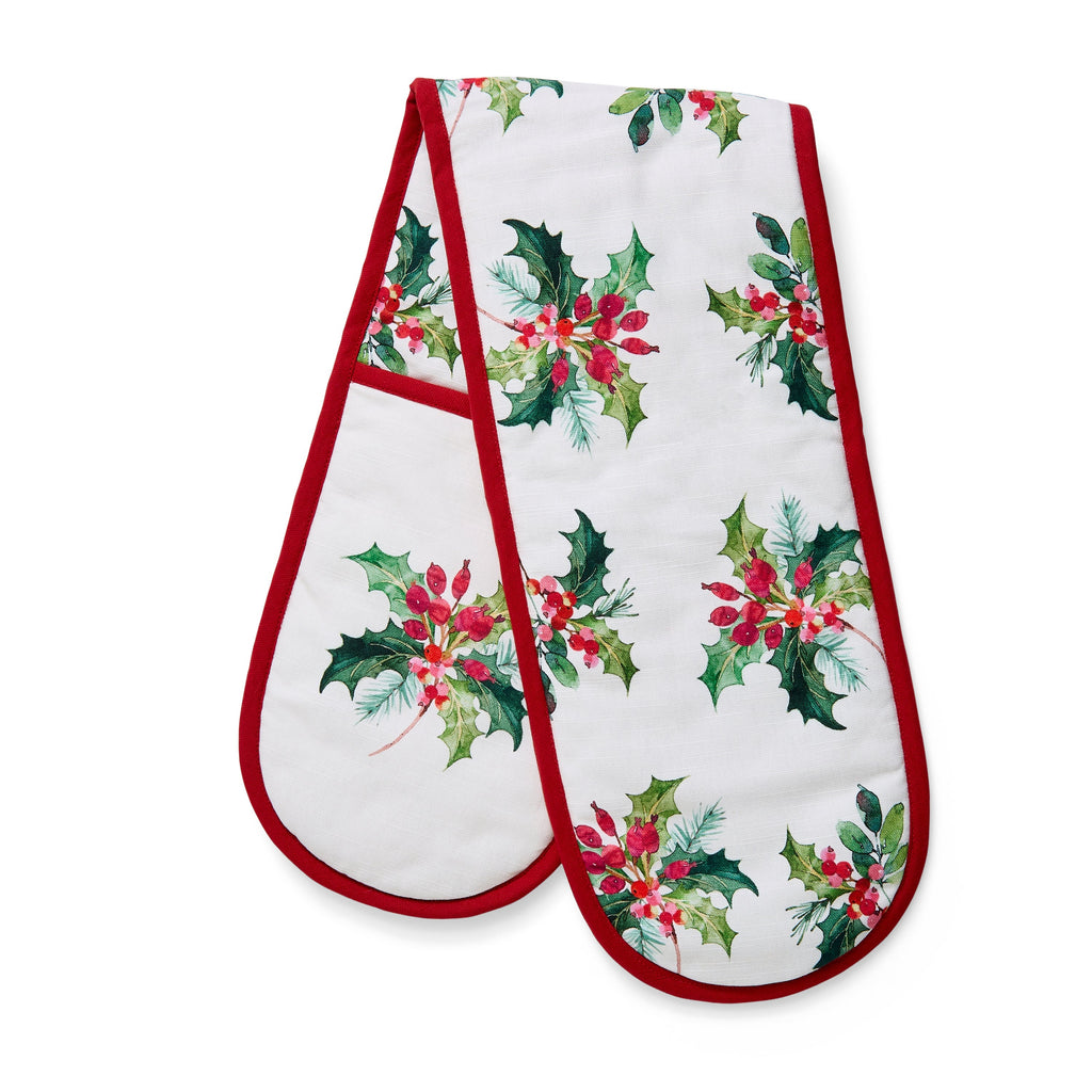 Botanic Garden Christmas Holly Double Oven Glove